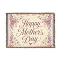 Happy Mother's Day Woven Blanket – Floral Decorative Throw for Mom