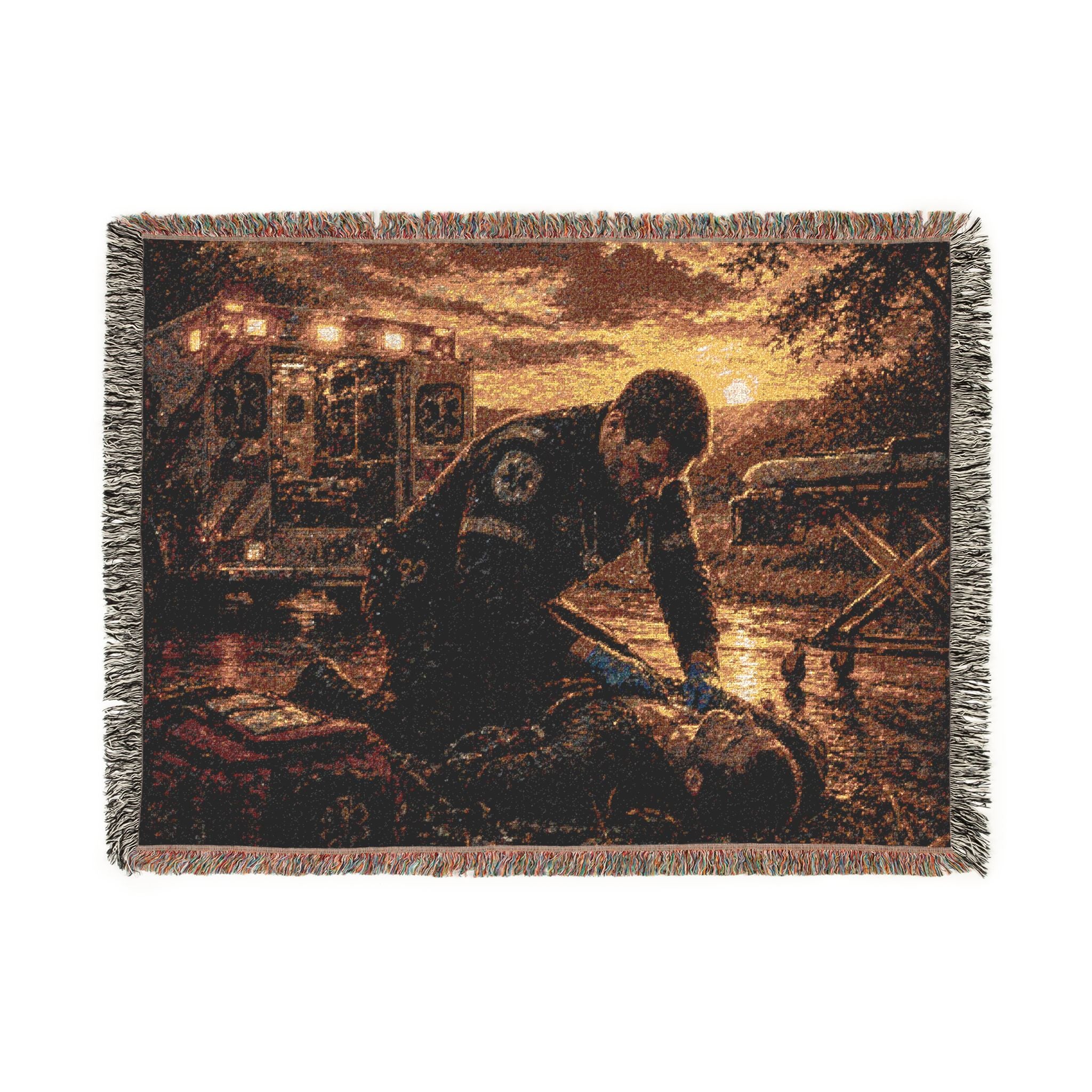 Rescue Scene Woven Blanket — Emergency Rescue Paramedic Throw