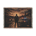 Police Officer Silhouette Woven Blanket — Tribute Law Enforcement Throw