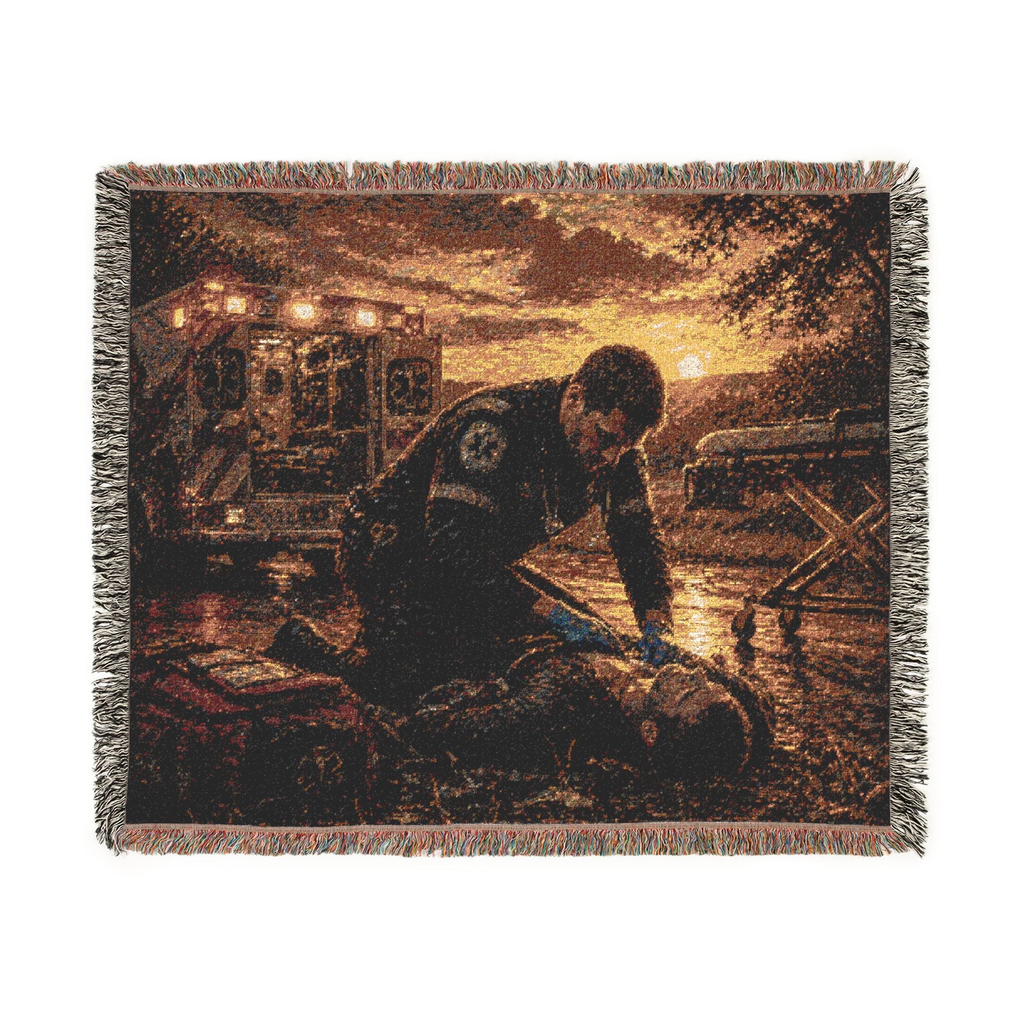 Rescue Scene Woven Blanket — Emergency Rescue Paramedic Throw