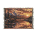 Sunset Mountain Lake Woven Blanket — Alaska