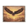 Eagle Woven Throw Blanket — Majestic Soaring Eagle Tapestry Blanket