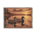 Duck Sunset Woven Blanket – Rustic Lake Scene Throw for Cabin, Camping & Cozy Home Decor