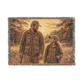 Father and Daughter Hunting Woven Blanket — father and daughter happy fathers day daughter to father