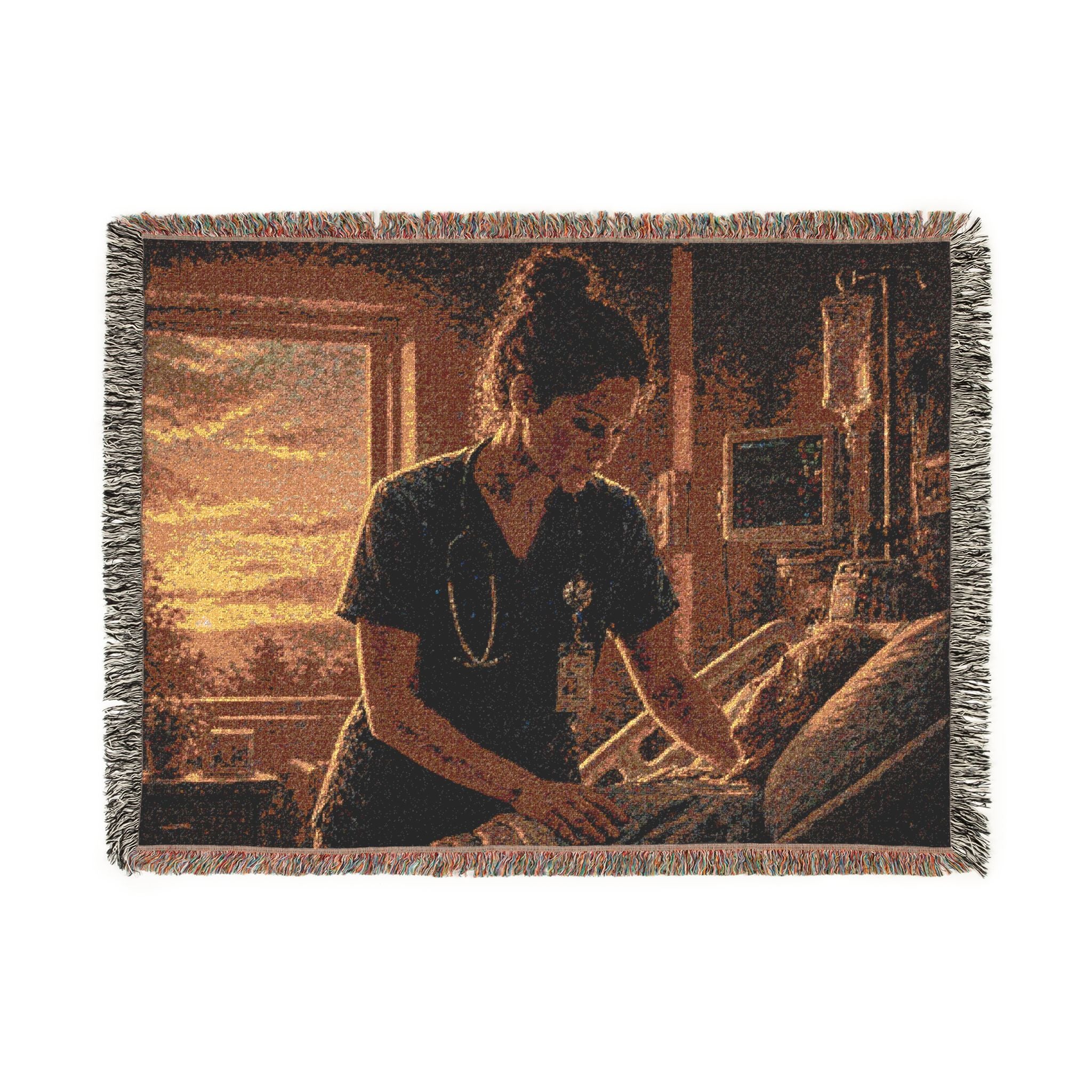 Nurse taking care of patient.